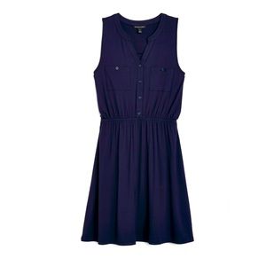 41 Hawthorn navy blue sleeveless midi dress.